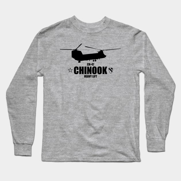 CH-47 Chinook Air Cav (subdued) Long Sleeve T-Shirt by TCP